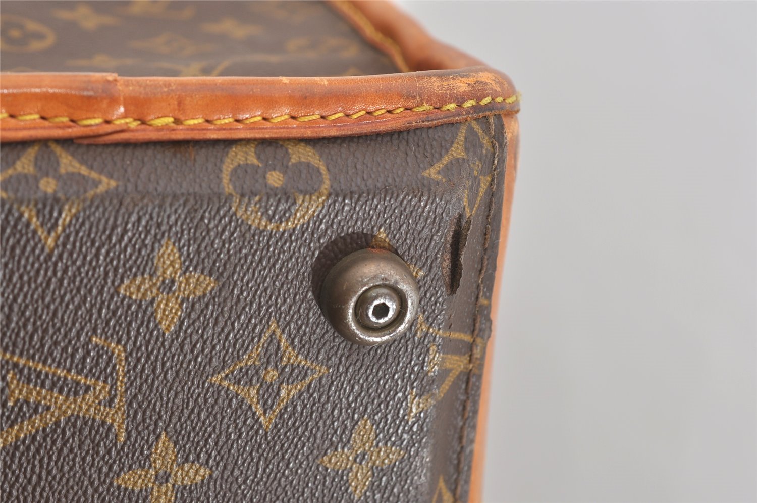 Auth Louis Vuitton Monogram Pullman 60 Travel Bag Trunk Case T23278 Junk 4682J