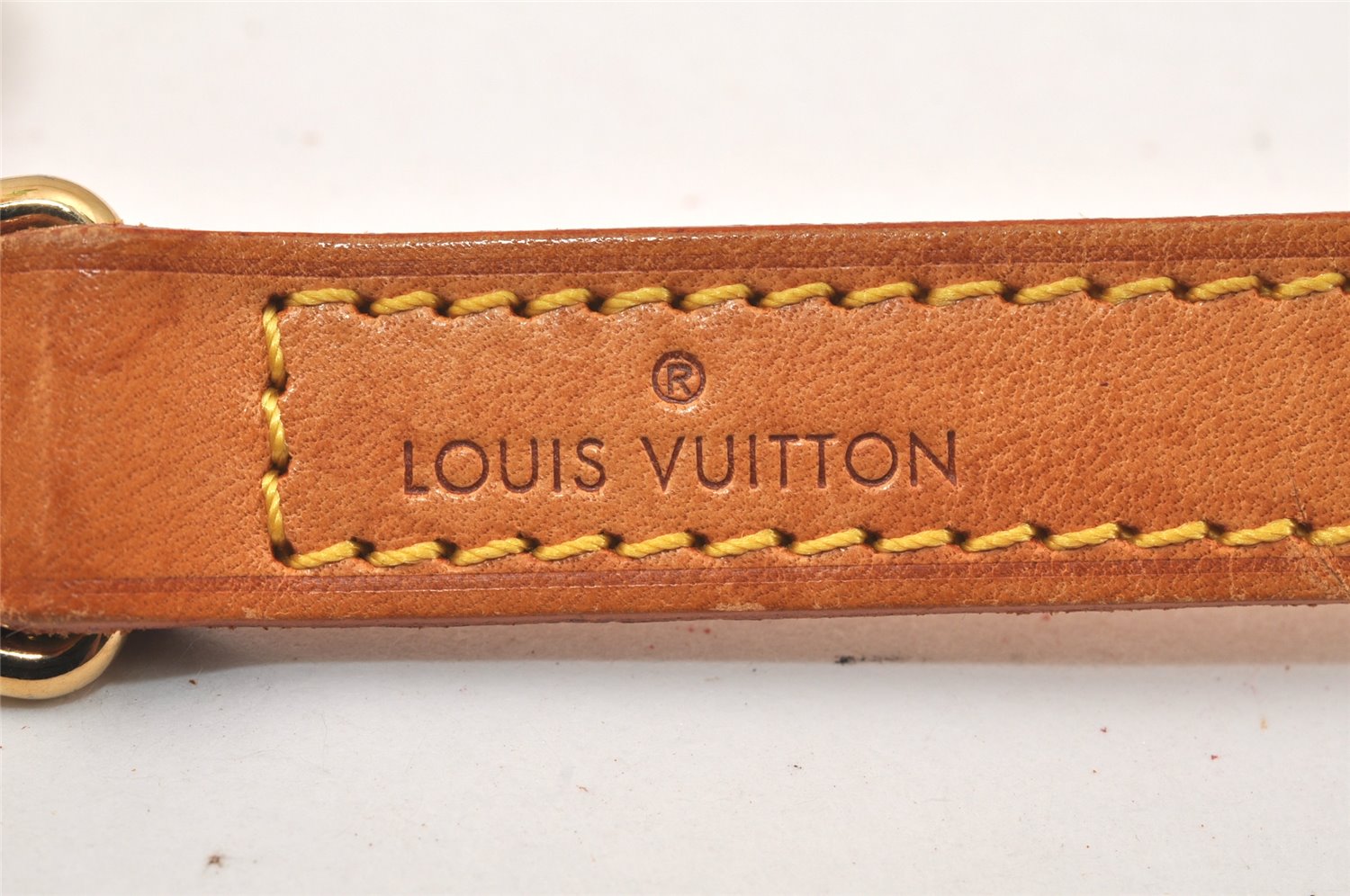 Authentic Louis Vuitton Leather Shoulder Strap Beige 39.2