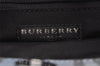 Authentic BURBERRY Vintage Canvas Leather Tote Hand Bag Purse Light Blue 4685I