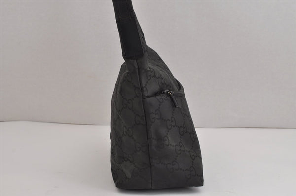 Authentic GUCCI Vintage Shoulder Hand Bag GG Nylon Leather 0018386 Black 4685J