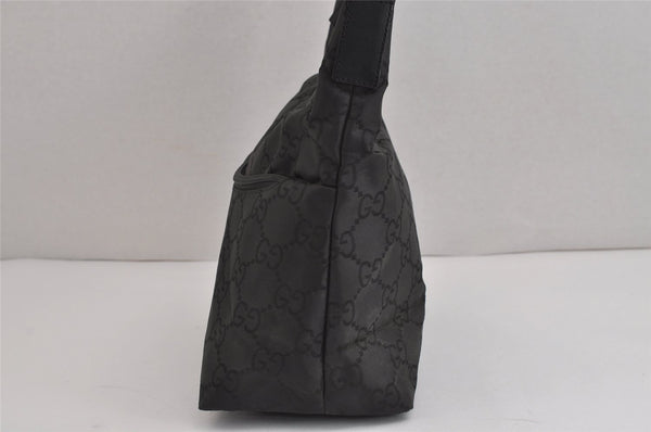 Authentic GUCCI Vintage Shoulder Hand Bag GG Nylon Leather 0018386 Black 4685J