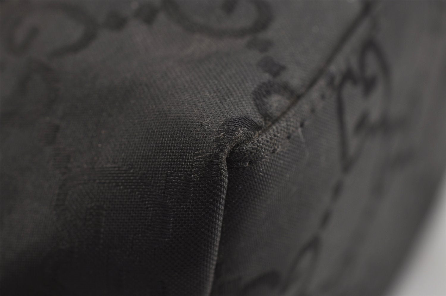 Authentic GUCCI Vintage Shoulder Hand Bag GG Nylon Leather 0018386 Black 4685J