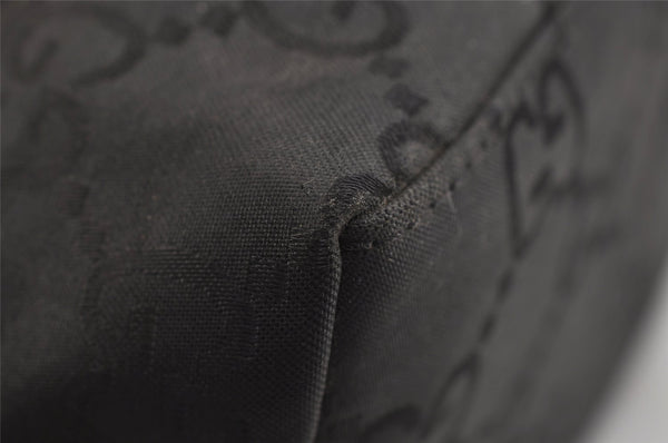 Authentic GUCCI Vintage Shoulder Hand Bag GG Nylon Leather 0018386 Black 4685J