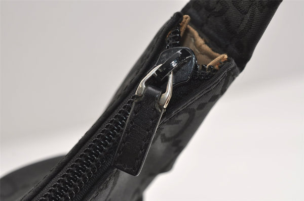 Authentic GUCCI Vintage Shoulder Hand Bag GG Nylon Leather 0018386 Black 4685J