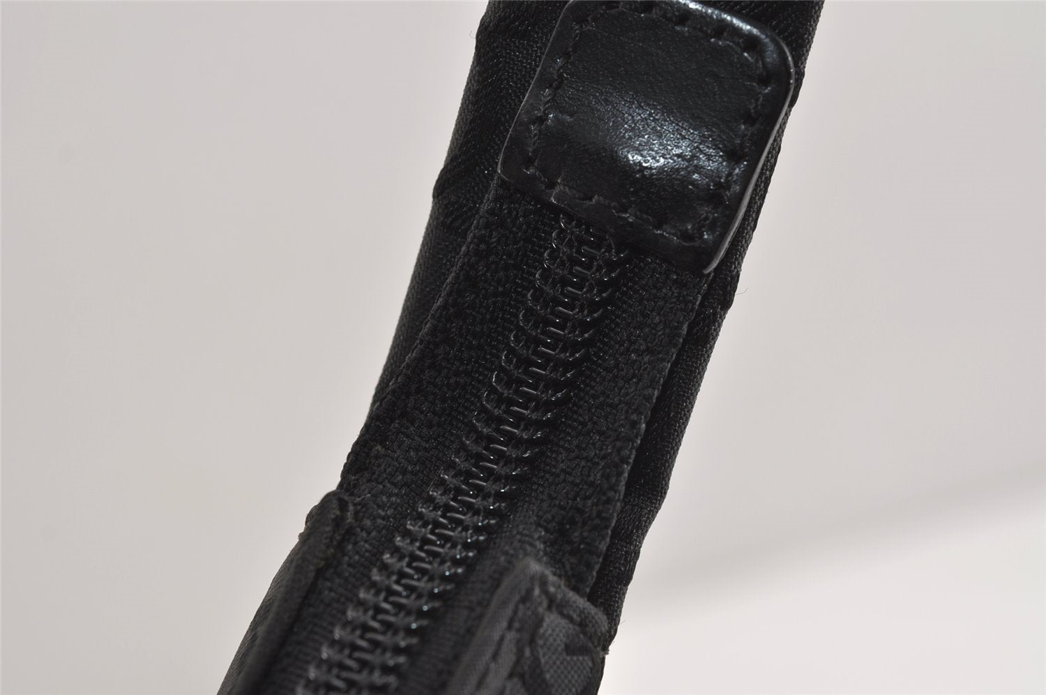 Authentic GUCCI Vintage Shoulder Hand Bag GG Nylon Leather 0018386 Black 4685J