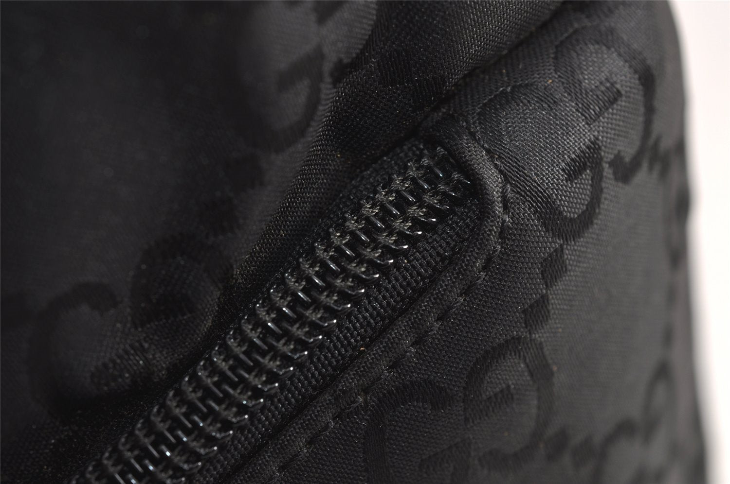 Authentic GUCCI Vintage Shoulder Hand Bag GG Nylon Leather 0018386 Black 4685J