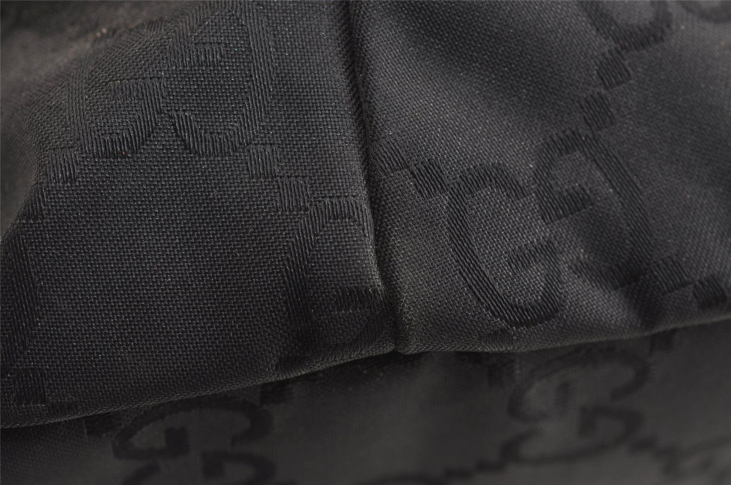 Authentic GUCCI Vintage Shoulder Hand Bag GG Nylon Leather 0018386 Black 4685J