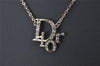 Authentic Christian Dior Gold Tone Rhinestone Chain Pendant Necklace CD 4685K