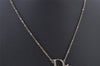 Authentic Christian Dior Gold Tone Rhinestone Chain Pendant Necklace CD 4685K