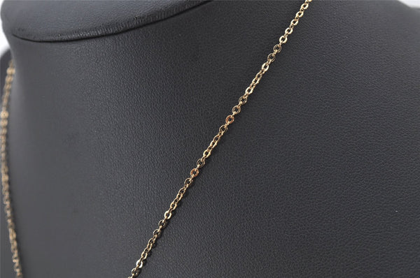 Authentic Christian Dior Gold Tone Rhinestone Chain Pendant Necklace CD 4685K