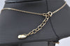 Authentic Christian Dior Gold Tone Rhinestone Chain Pendant Necklace CD 4685K