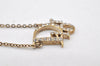 Authentic Christian Dior Gold Tone Rhinestone Chain Pendant Necklace CD 4685K