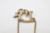 Authentic Christian Dior Gold Tone Rhinestone Chain Pendant Necklace CD 4685K