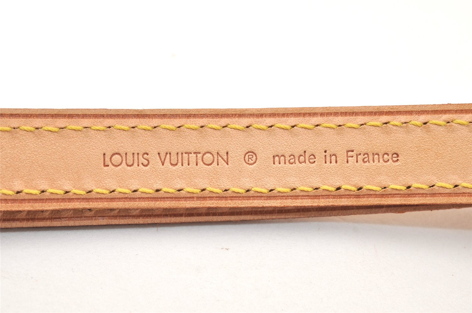 Authentic Louis Vuitton Leather Shoulder Strap Beige 39.8-47.2