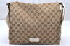 Authentic GUCCI Shoulder Cross Body Bag GG Canvas Leather 146236 Brown 4688K