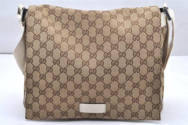 Authentic GUCCI Shoulder Cross Body Bag GG Canvas Leather 146236 Brown 4688K