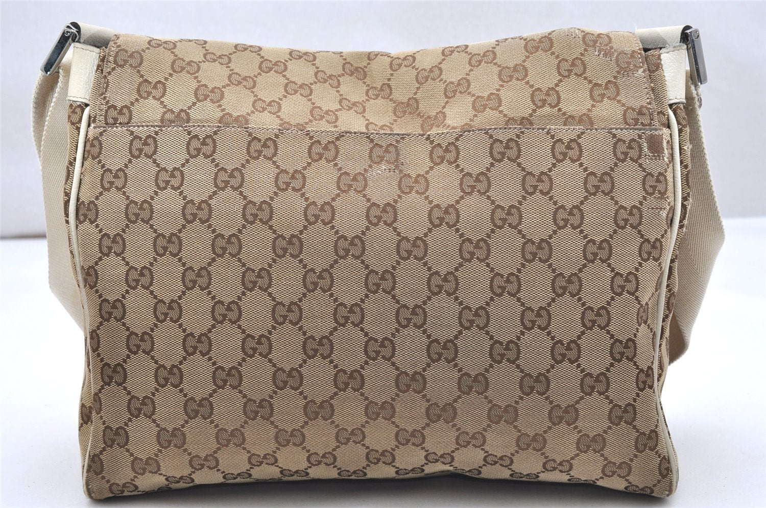 Authentic GUCCI Shoulder Cross Body Bag GG Canvas Leather 146236 Brown 4688K