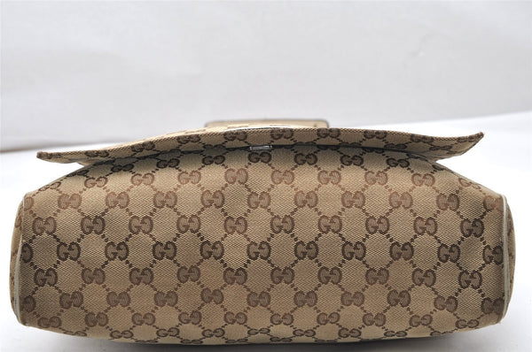 Authentic GUCCI Shoulder Cross Body Bag GG Canvas Leather 146236 Brown 4688K
