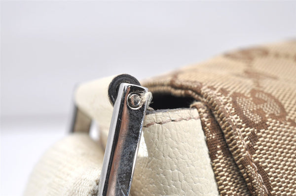 Authentic GUCCI Shoulder Cross Body Bag GG Canvas Leather 146236 Brown 4688K