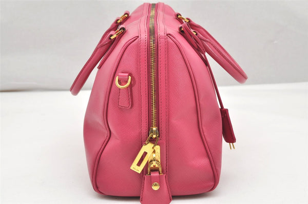 Authentic PRADA Saffiano Leather Nappa 2Way Shoulder Hand Bag Purse Pink 4689K