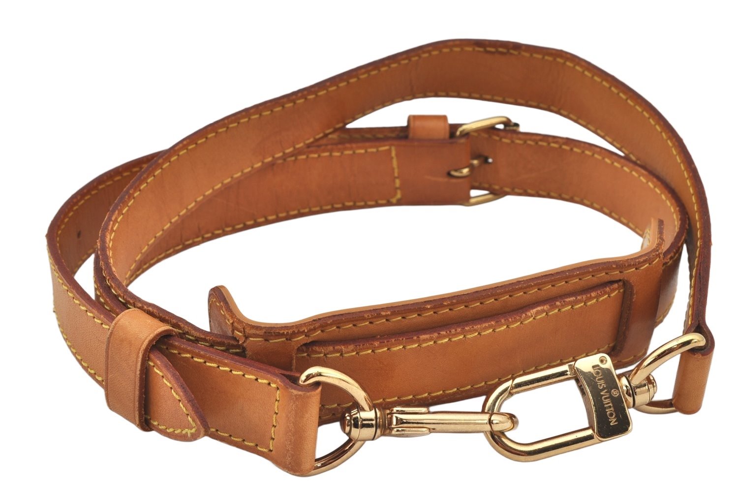 Authentic Louis Vuitton Leather Shoulder Strap Beige 40.2-47.4