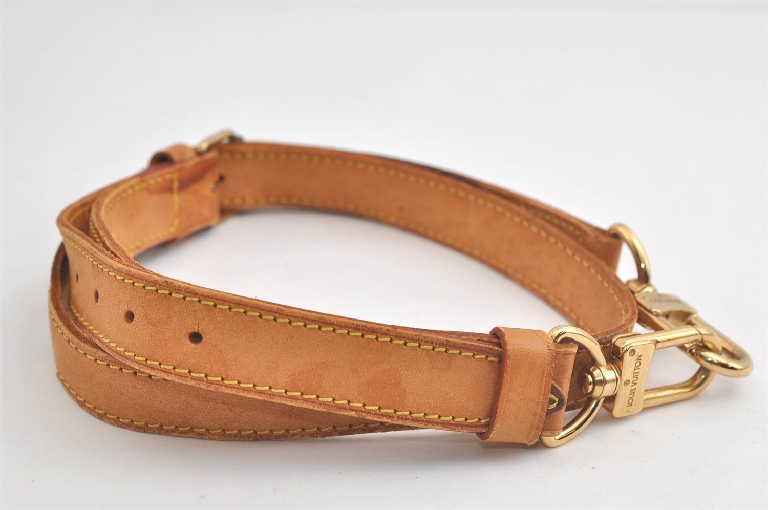 Authentic Louis Vuitton Leather Shoulder Strap Beige 41.5-48.4
