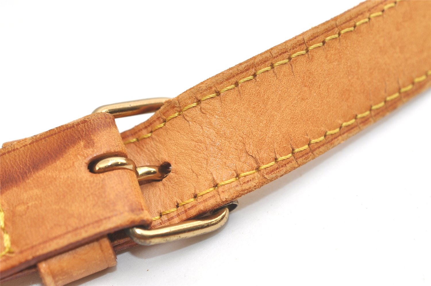 Authentic Louis Vuitton Leather Shoulder Strap Beige 41.5-48.4