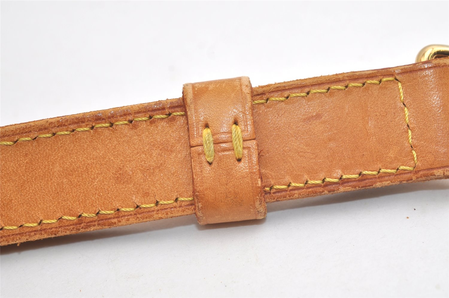 Authentic Louis Vuitton Leather Shoulder Strap Beige 41.5-48.4