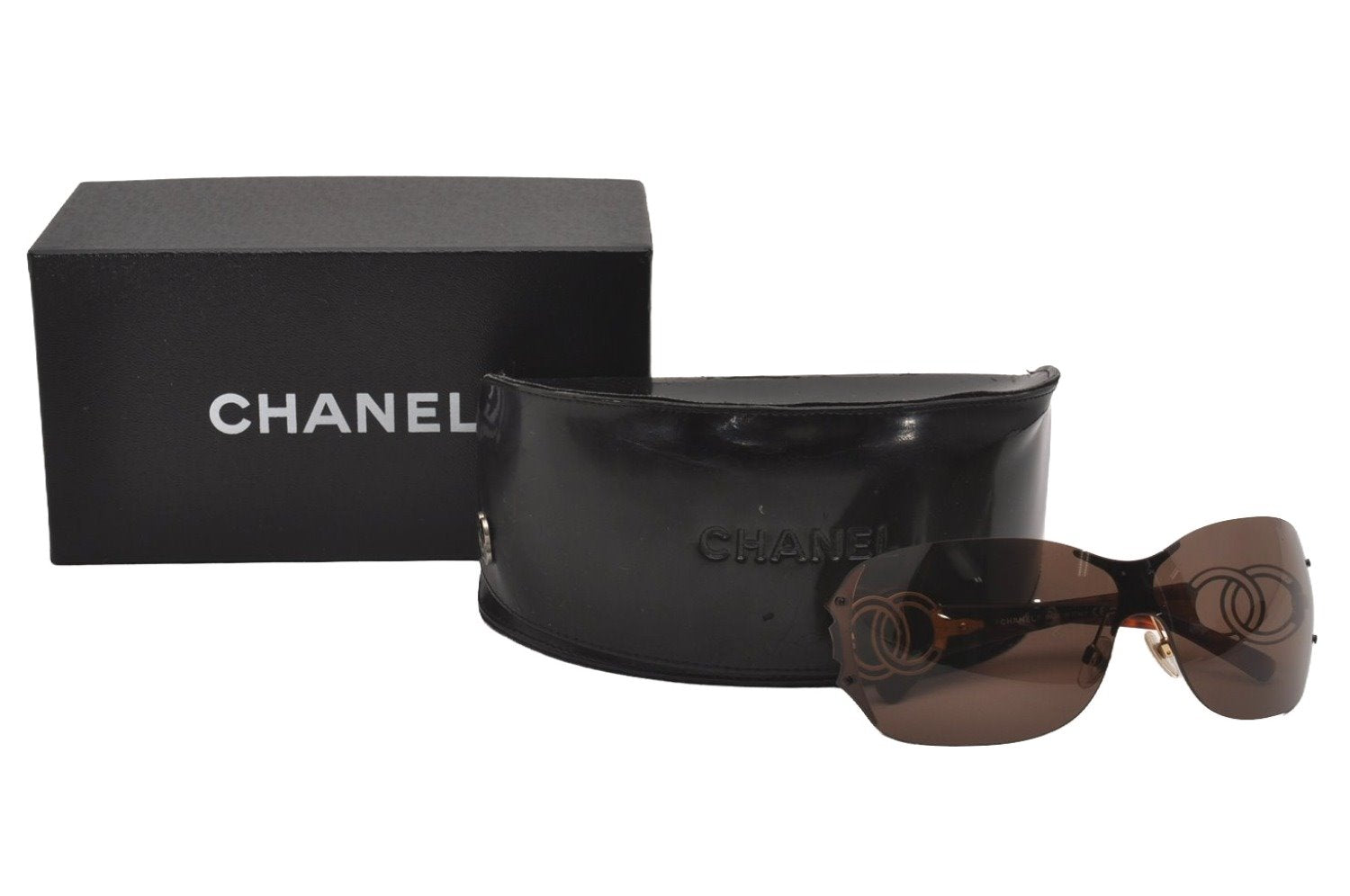 Authentic CHANEL Sunglasses Tortoise Shell CC Logos Plastic 4147 Brown Box 4694J