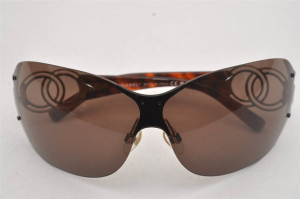 Authentic CHANEL Sunglasses Tortoise Shell CC Logos Plastic 4147 Brown Box 4694J