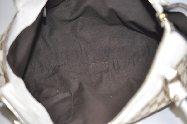 Authentic GUCCI Abbey Shoulder Tote Bag GG Canvas Leather 189831 Brown 4695I