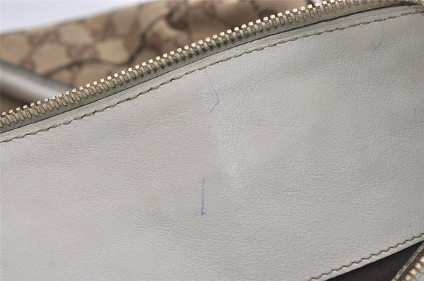 Authentic GUCCI Abbey Shoulder Tote Bag GG Canvas Leather 189831 Brown 4695I