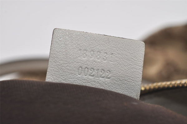 Authentic GUCCI Abbey Shoulder Tote Bag GG Canvas Leather 189831 Brown 4695I