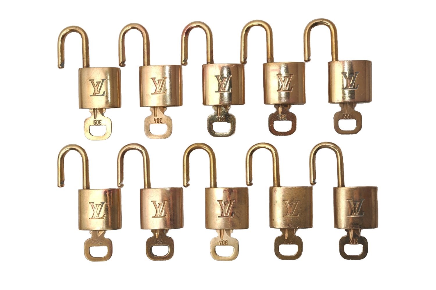 Authentic Louis Vuitton Padlock & Keys 10Set LV 4696J