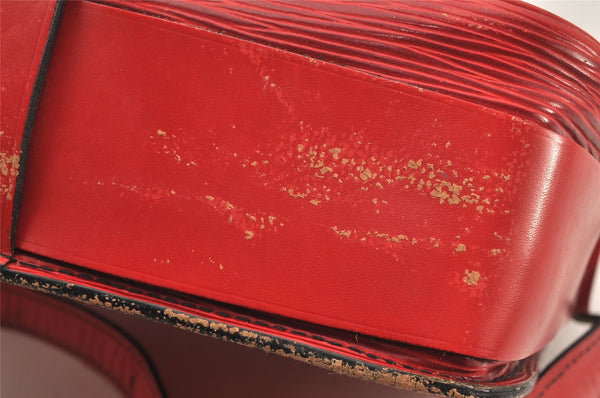Authentic Louis Vuitton Epi Cartouchiere MM Shoulder Cross Bag M52247 Red 4696K