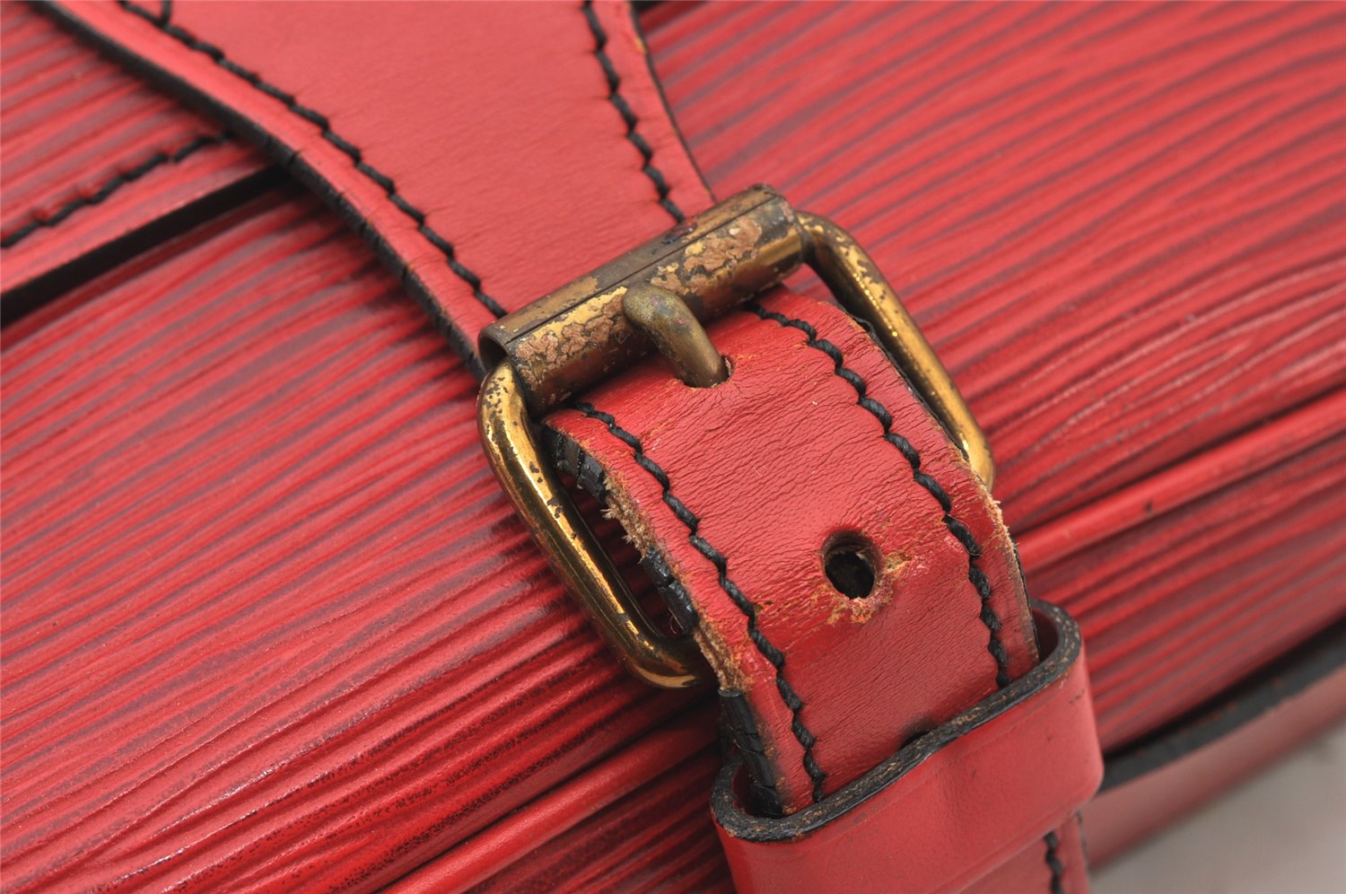 Authentic Louis Vuitton Epi Cartouchiere MM Shoulder Cross Bag M52247 Red 4696K