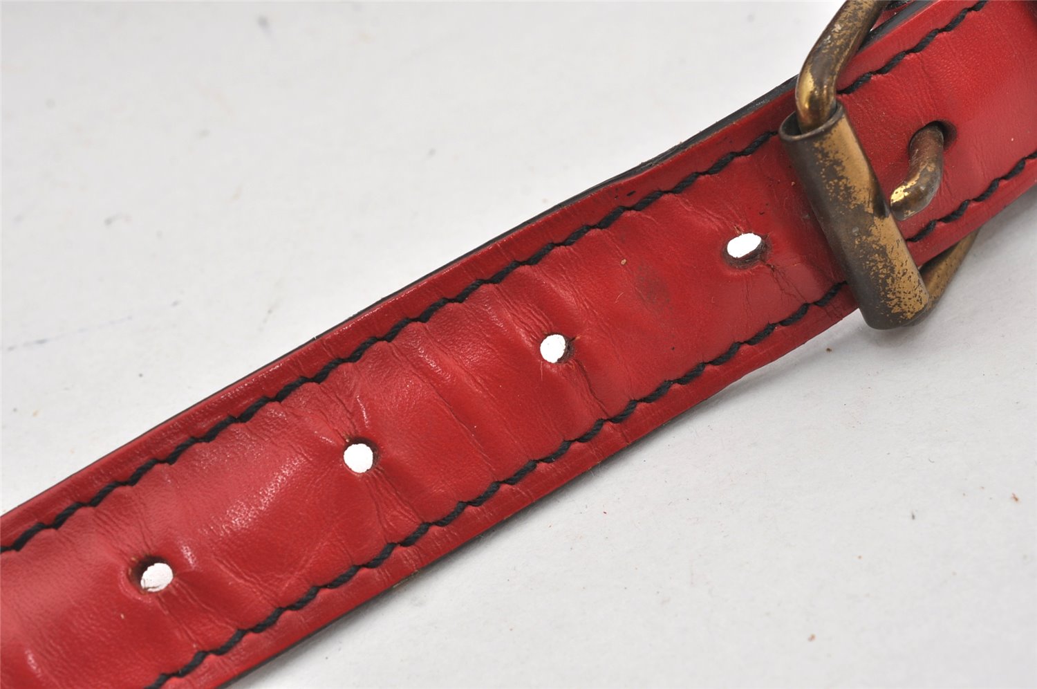 Authentic Louis Vuitton Epi Cartouchiere MM Shoulder Cross Bag M52247 Red 4696K