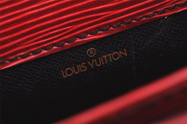 Authentic Louis Vuitton Epi Cartouchiere MM Shoulder Cross Bag M52247 Red 4696K