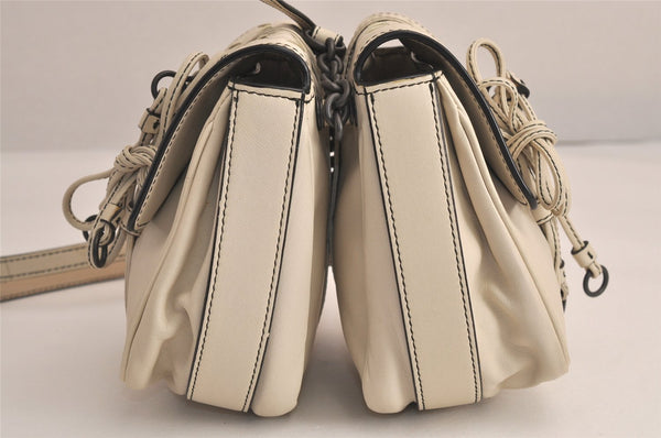 Authentic BOTTEGA VENETA Intrecciato Leather Shoulder Cross Body Bag White 4696M