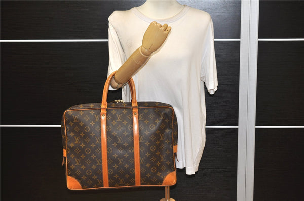 Authentic Louis Vuitton Monogram Porte Documents Voyage M53361 Briefcase 4697K