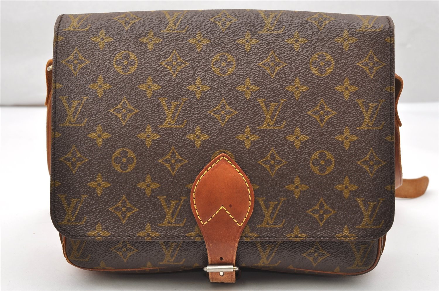 Authentic Louis Vuitton Monogram Cartouchiere GM Shoulder Bag Old Model 4698K