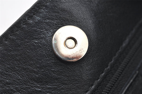 Authentic GUCCI Horsebit Shoulder Tote Bag GG Canvas Leather 101971 Black 4699I
