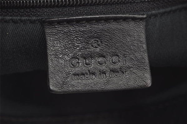 Authentic GUCCI Horsebit Shoulder Tote Bag GG Canvas Leather 101971 Black 4699I