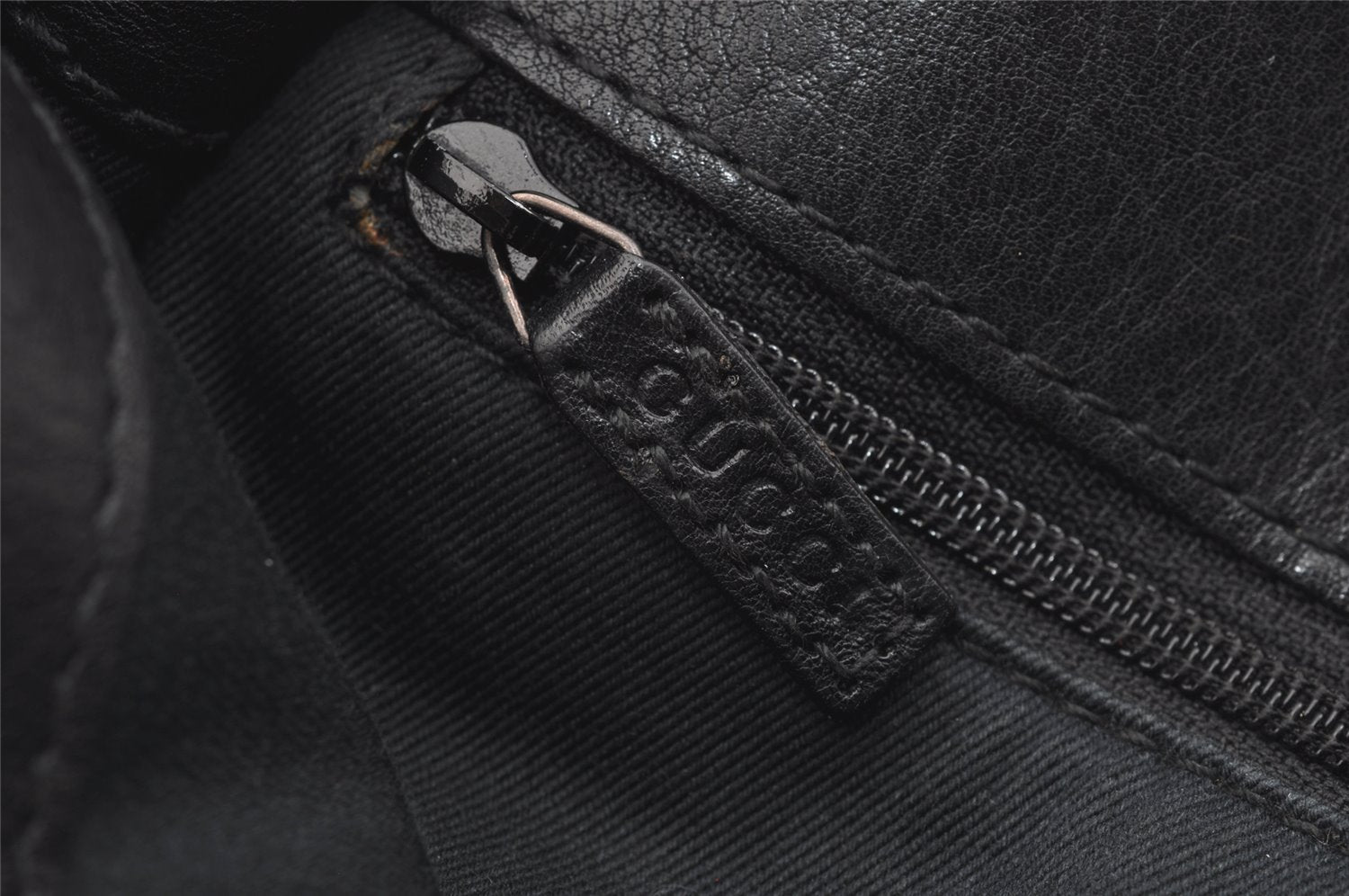 Authentic GUCCI Horsebit Shoulder Tote Bag GG Canvas Leather 101971 Black 4699I