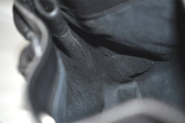 Authentic GUCCI Horsebit Shoulder Tote Bag GG Canvas Leather 101971 Black 4699I