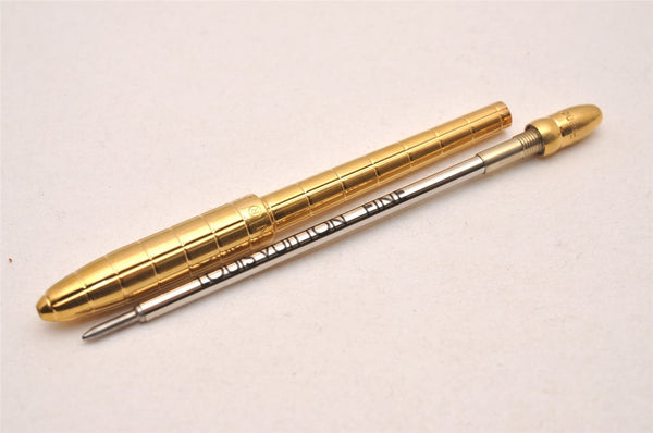 Authentic Louis Vuitton Stylo Agenda GM Ballpoint Pen Gold N75003 LV 4699J