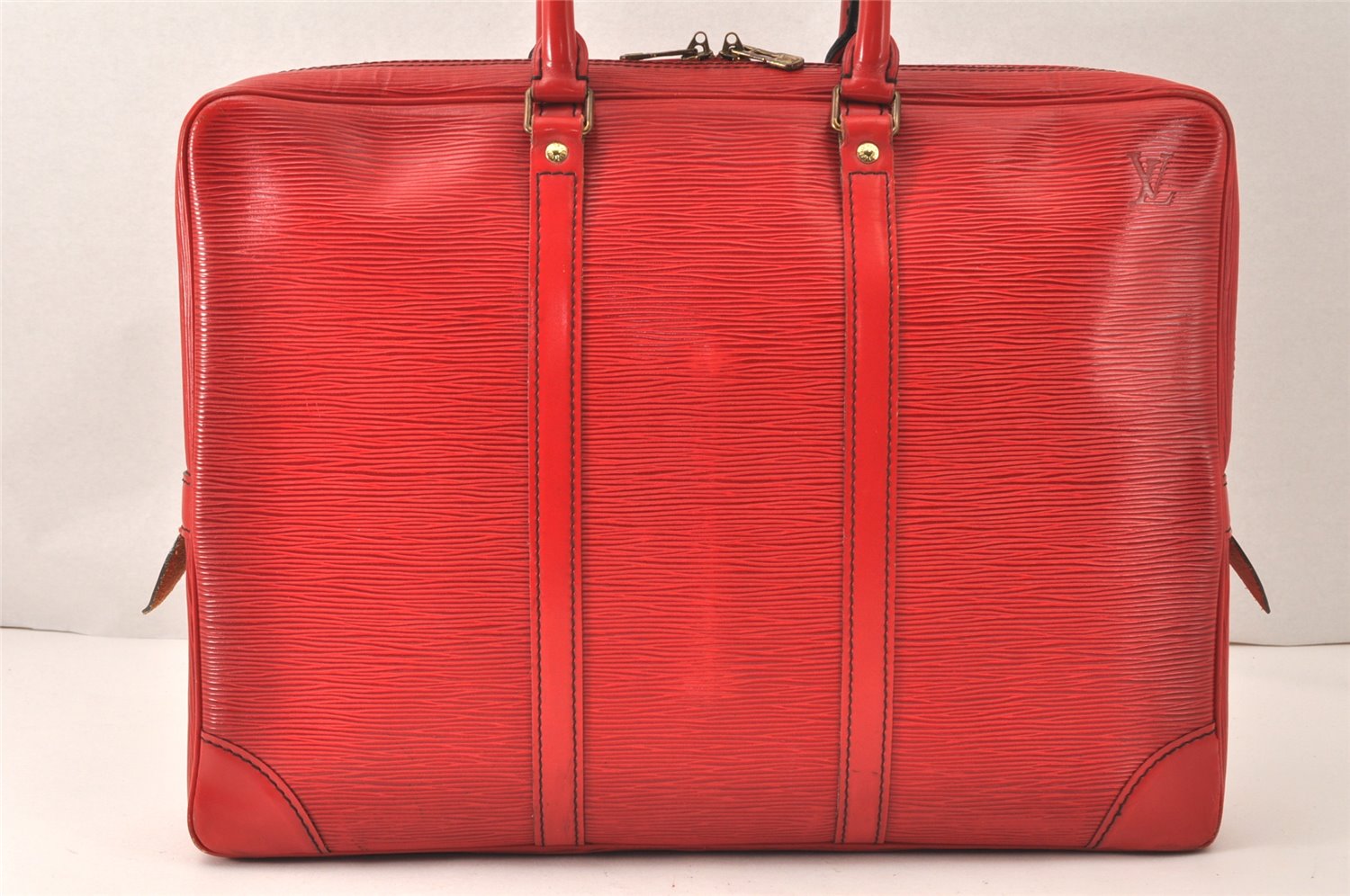Authentic Louis Vuitton Epi Porte Documents Voyage Briefcase Red M54477 LV 4699K