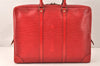Authentic Louis Vuitton Epi Porte Documents Voyage Briefcase Red M54477 LV 4699K