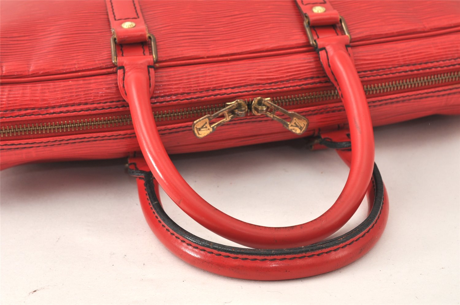 Authentic Louis Vuitton Epi Porte Documents Voyage Briefcase Red M54477 LV 4699K