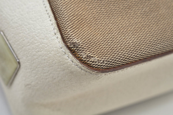 Authentic GUCCI Shoulder Hand Bag Purse Canvas Leather 0013766 Beige 4700H